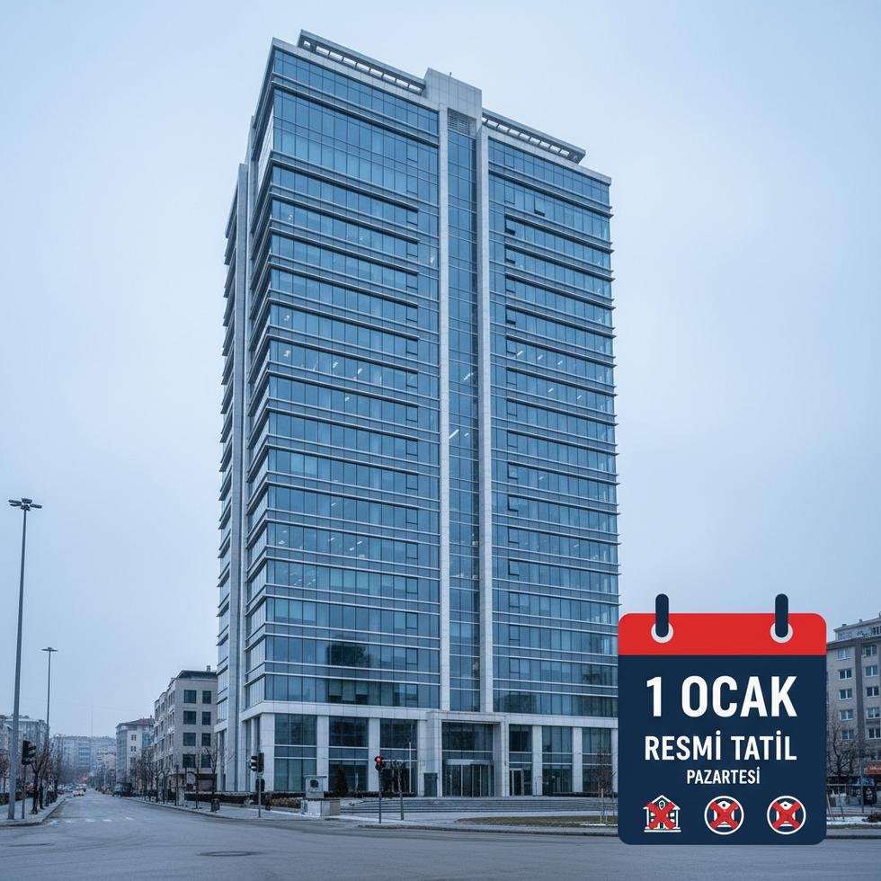 Türkiye'de bir kamu kurumu, 1 Ocak resmi tatili nedeniyle kapalı durumda