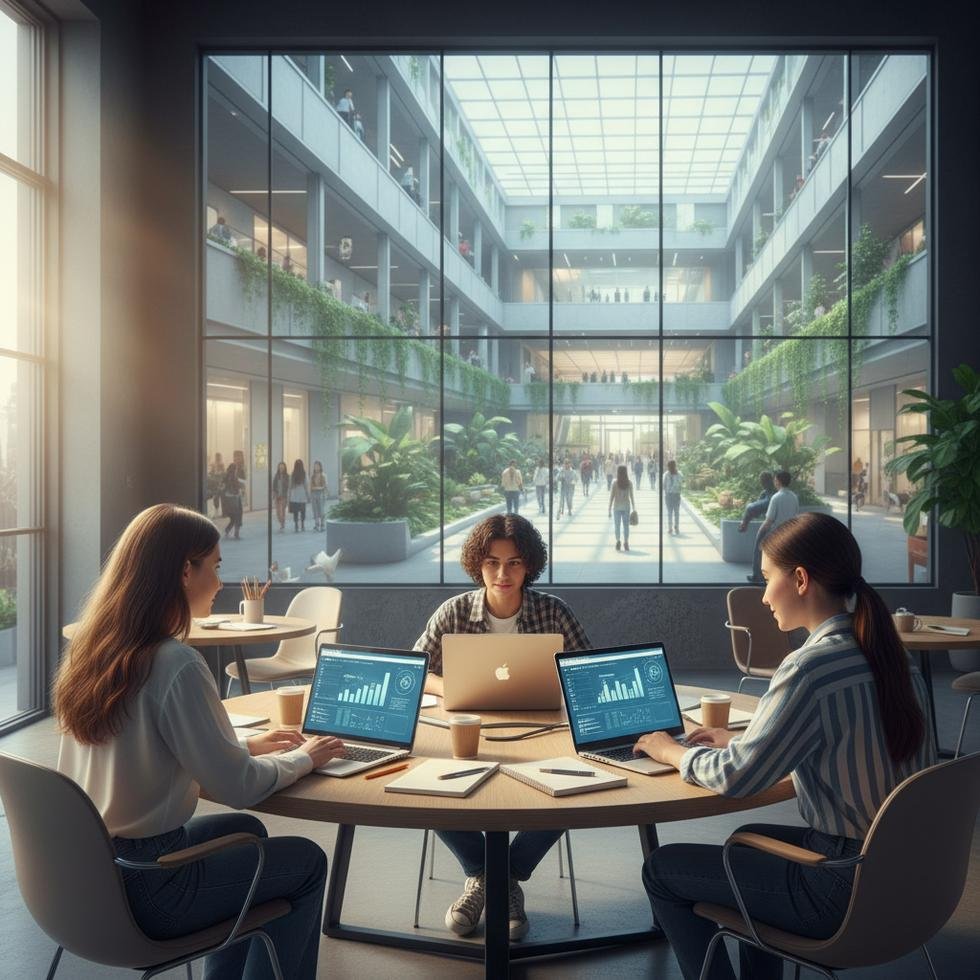 AUZEF öğrencileri bilgisayar başında online sınav sonuçlarını kontrol ederken.