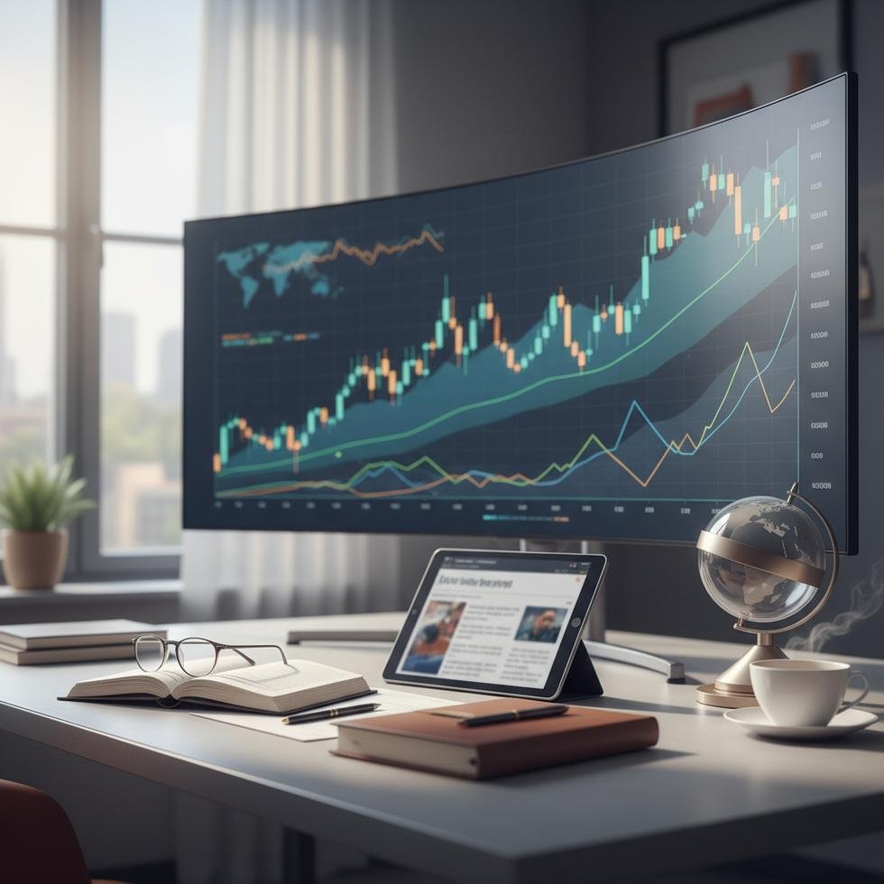 Finans haberleri okuyan yaşlı bir yatırımcı