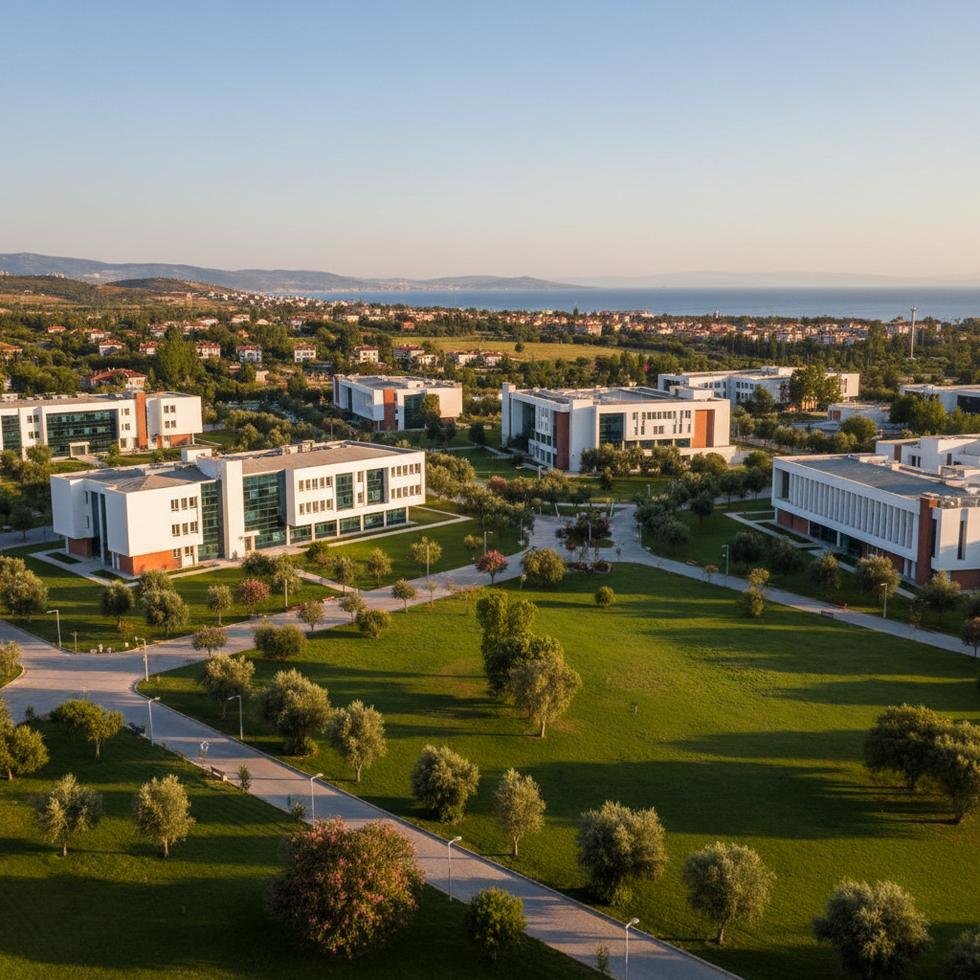 Ege Üniversitesi kampüsü ve modern eğitim binaları