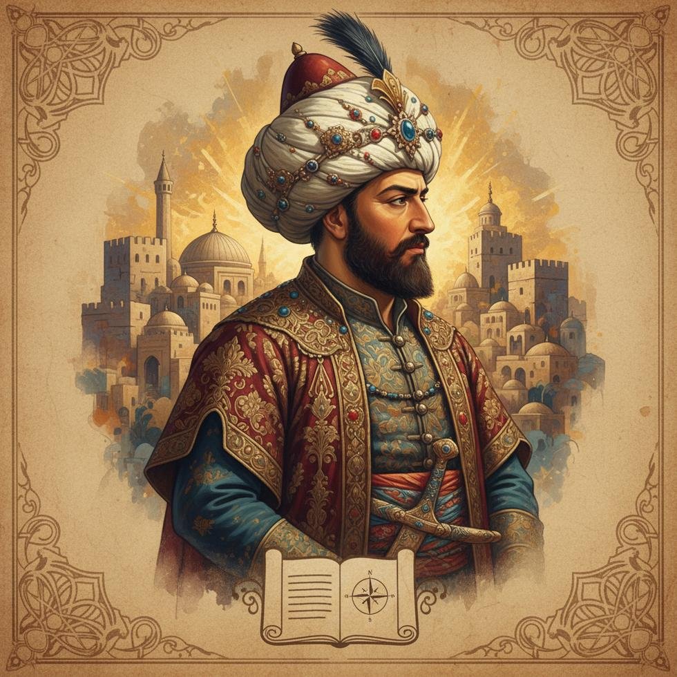 Fatih Sultan Mehmet’in Osmanlı padişahı olarak yan profilden portresi