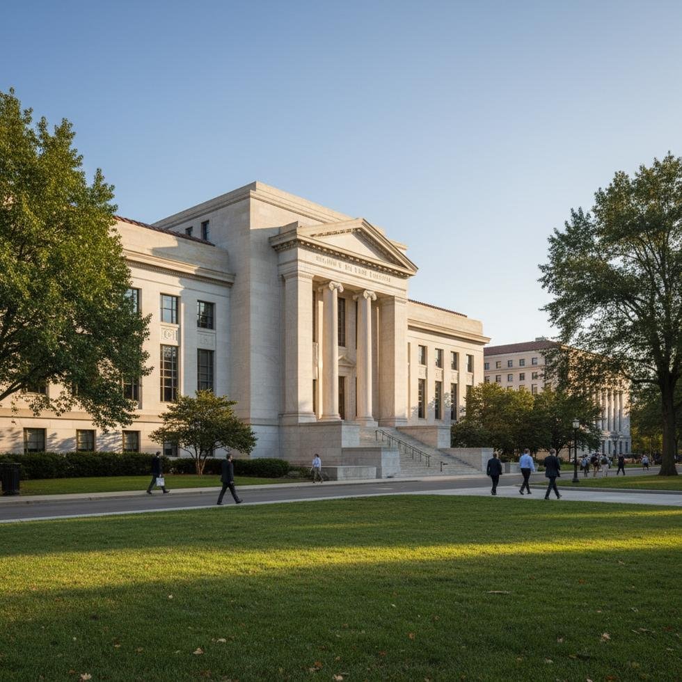 ABD Merkez Bankası Fed binasının dış cephesi, Washington D.C.