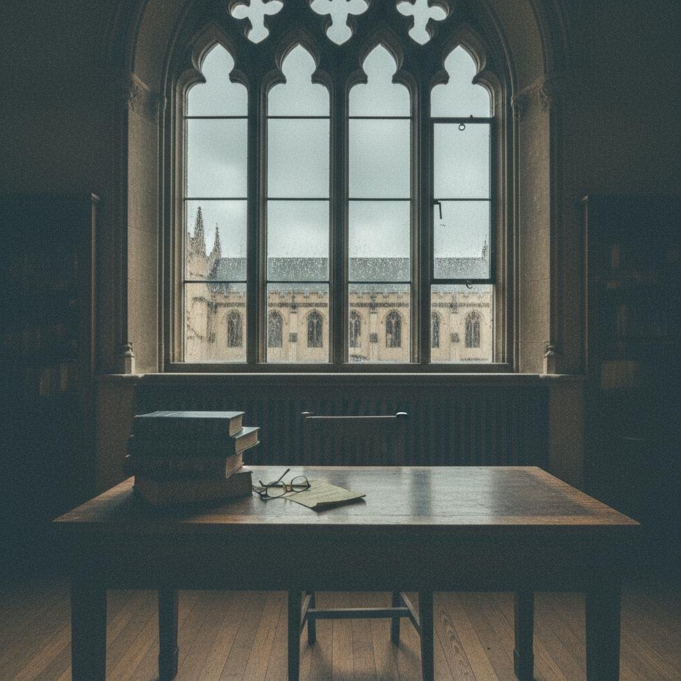 Birleşik Krallık’taki bir okulda endişeli bir öğrencinin sınıfta tek başına otururken çekilmiş fotoğrafı