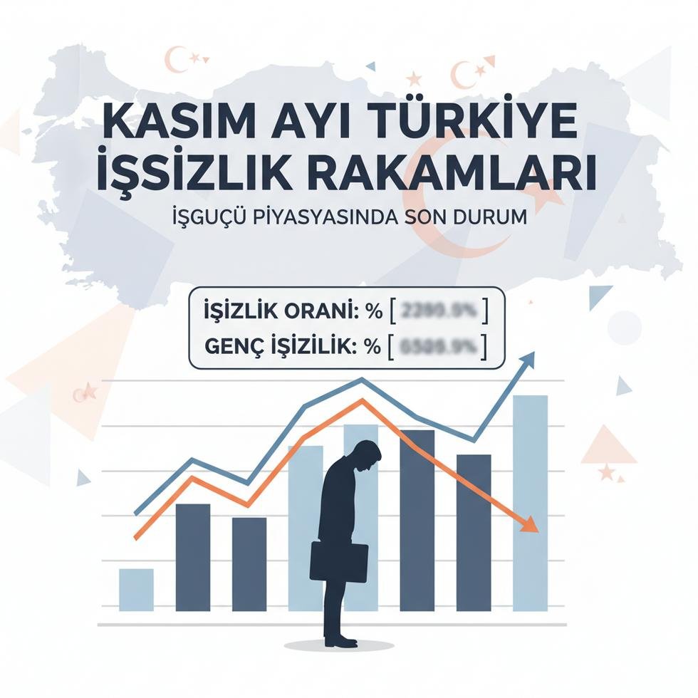 Türkiye'de güncel işsizlik oranlarını gösteren bir infografik