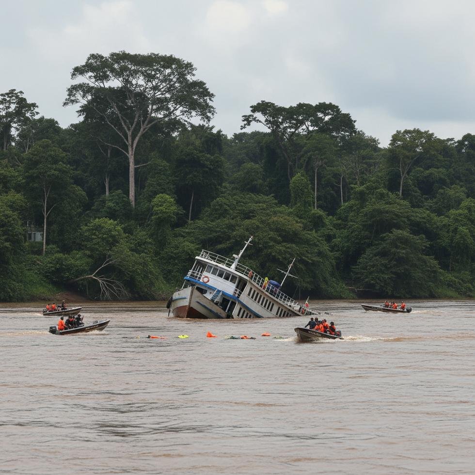 Mekong Nehri'nde feribot kazası sonrası kurtarma çalışmaları ve korkulu yolcular