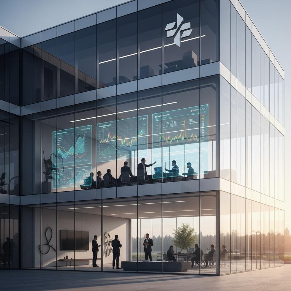 Merkez Bankası binası önünde ekonomi grafiğine bakan insanlar