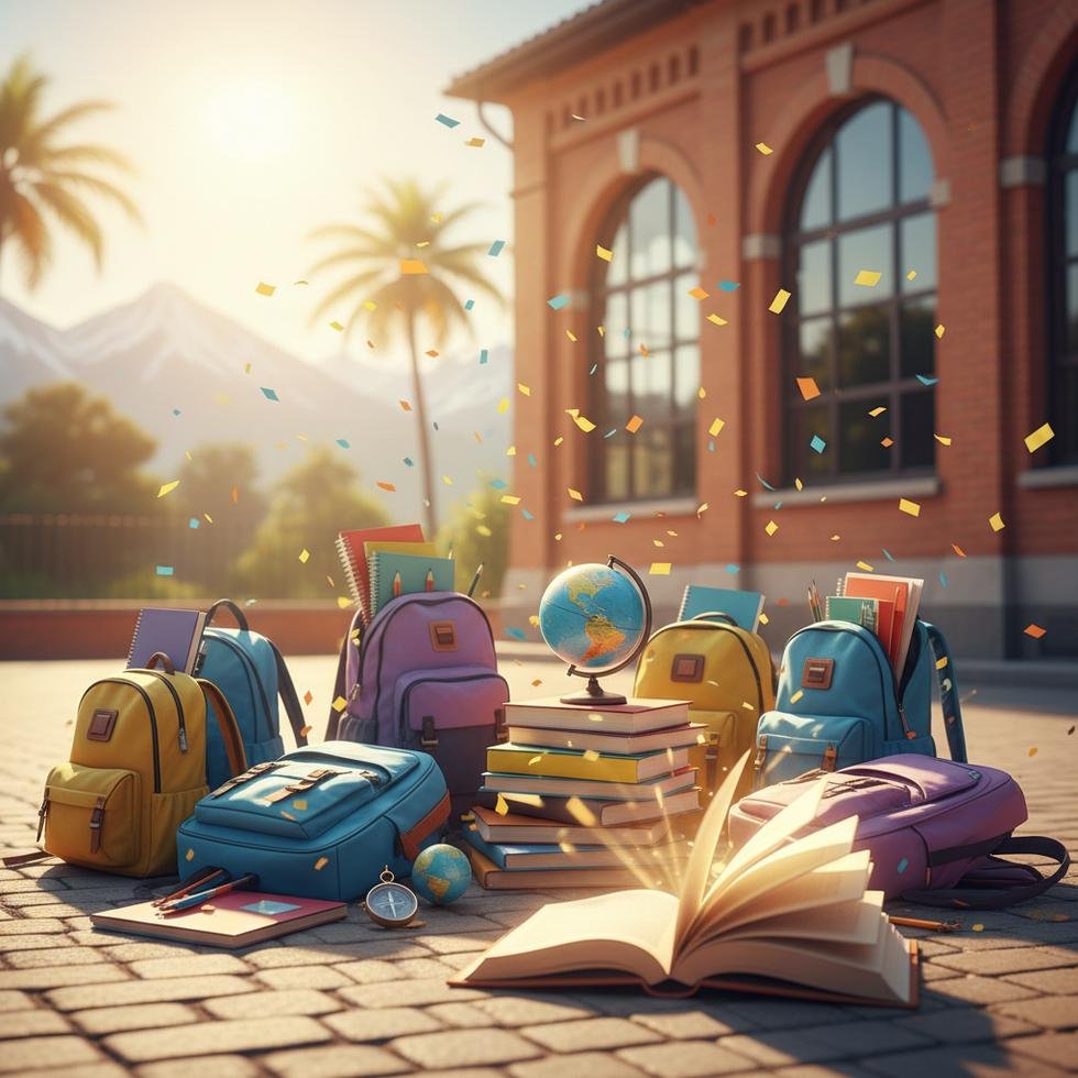 Students enjoying a school holiday outdoors during the semester break