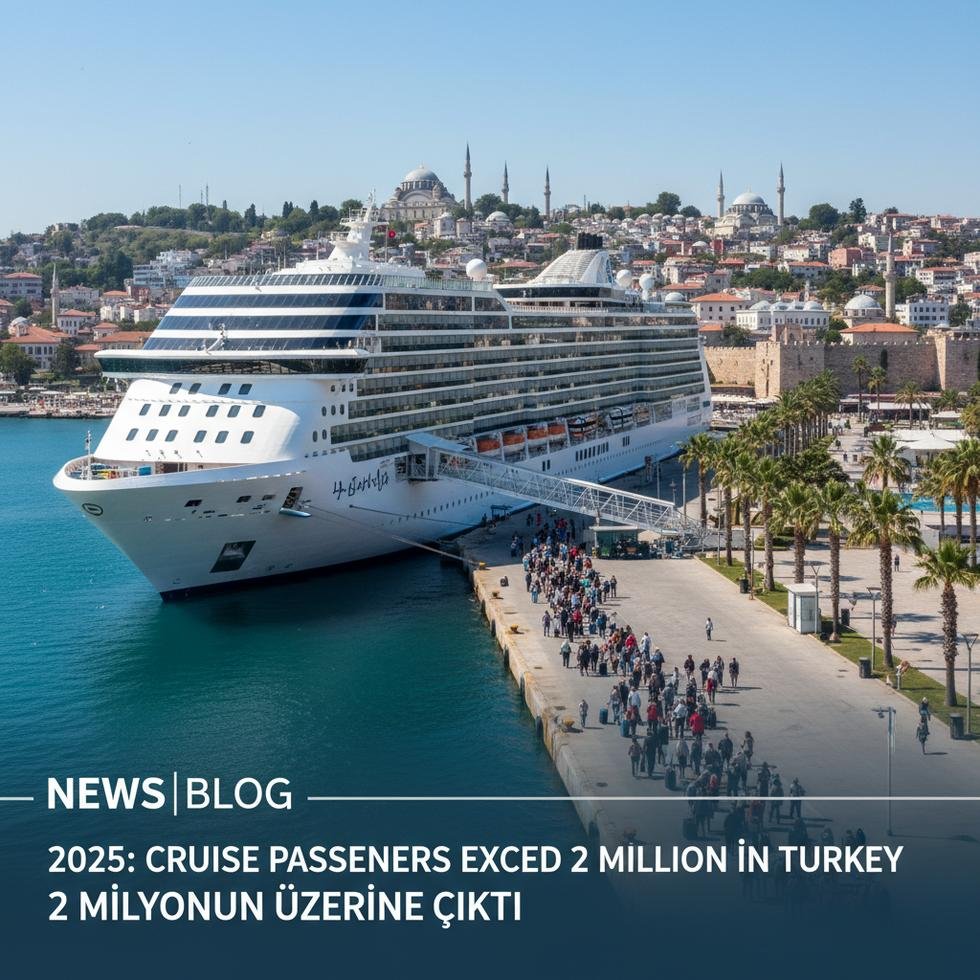 Türk limanında kruvaziyer gemisine binen yolcuların fotoğrafı