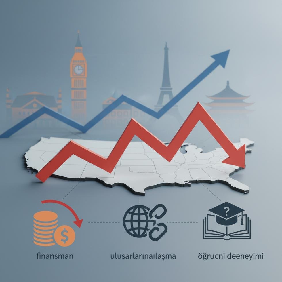 THE sıralamalarında ABD üniversitelerinin konumunu gösteren grafiksel analiz