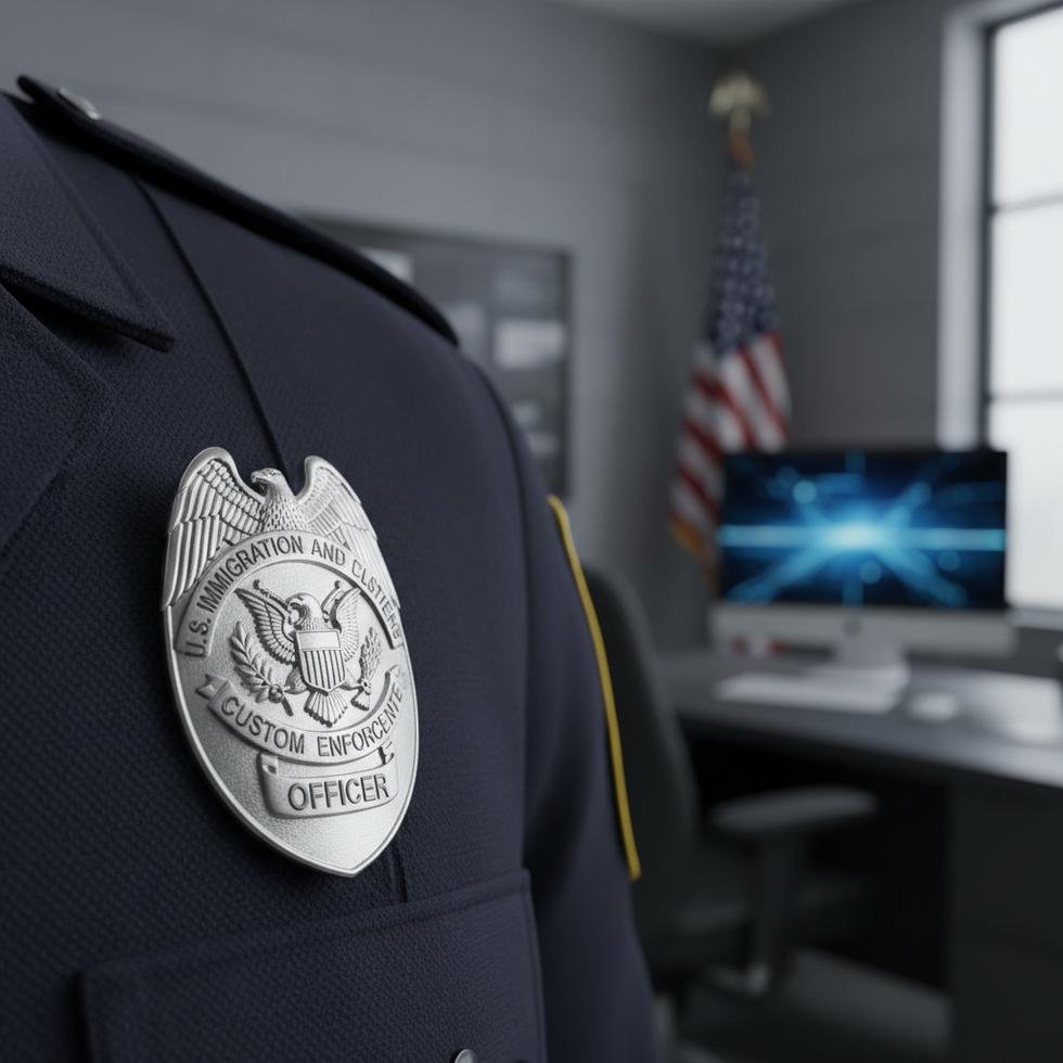 Amerikan Göçmenlik ve Gümrük Muhafaza ajanı portresi