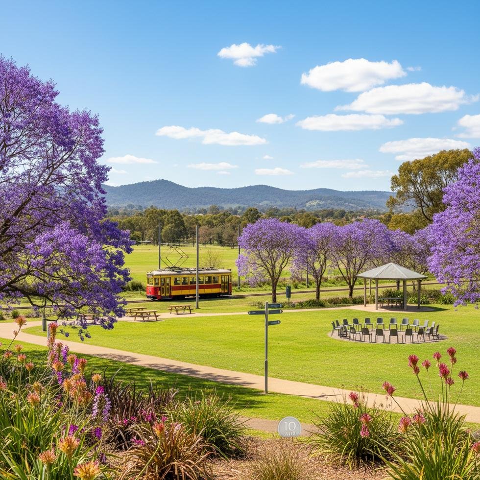 Adelaide’de baharda açık hava park yürüyüşü yapan kişiler