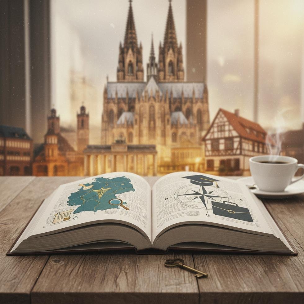 Almanya'da eczacılık denkliği sürecini anlatan şema