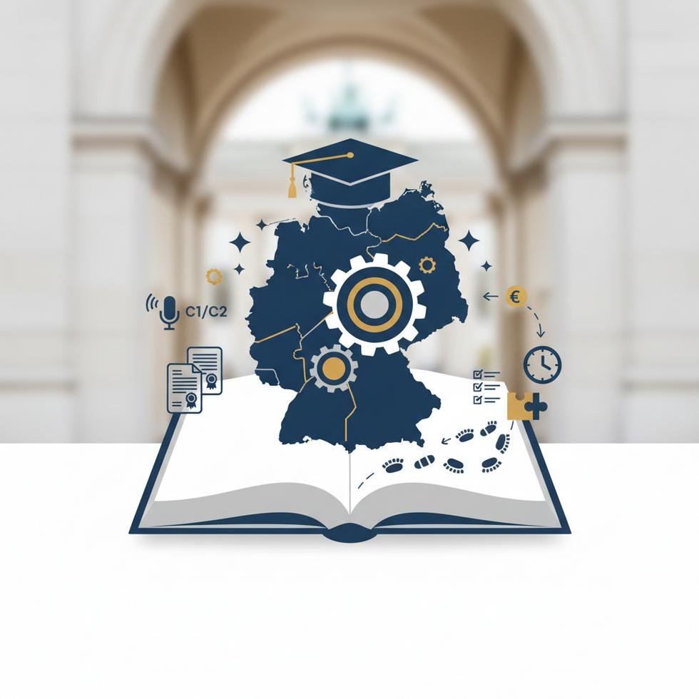 Almanya'da öğretmenlik denkliği için belgelerini hazırlayan bir aday