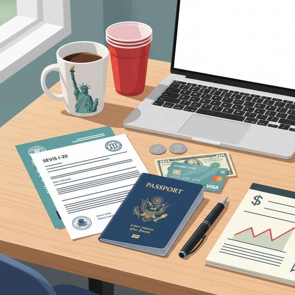 Amerika'da öğrenci banka hesabı açma sürecini anlatan infografik