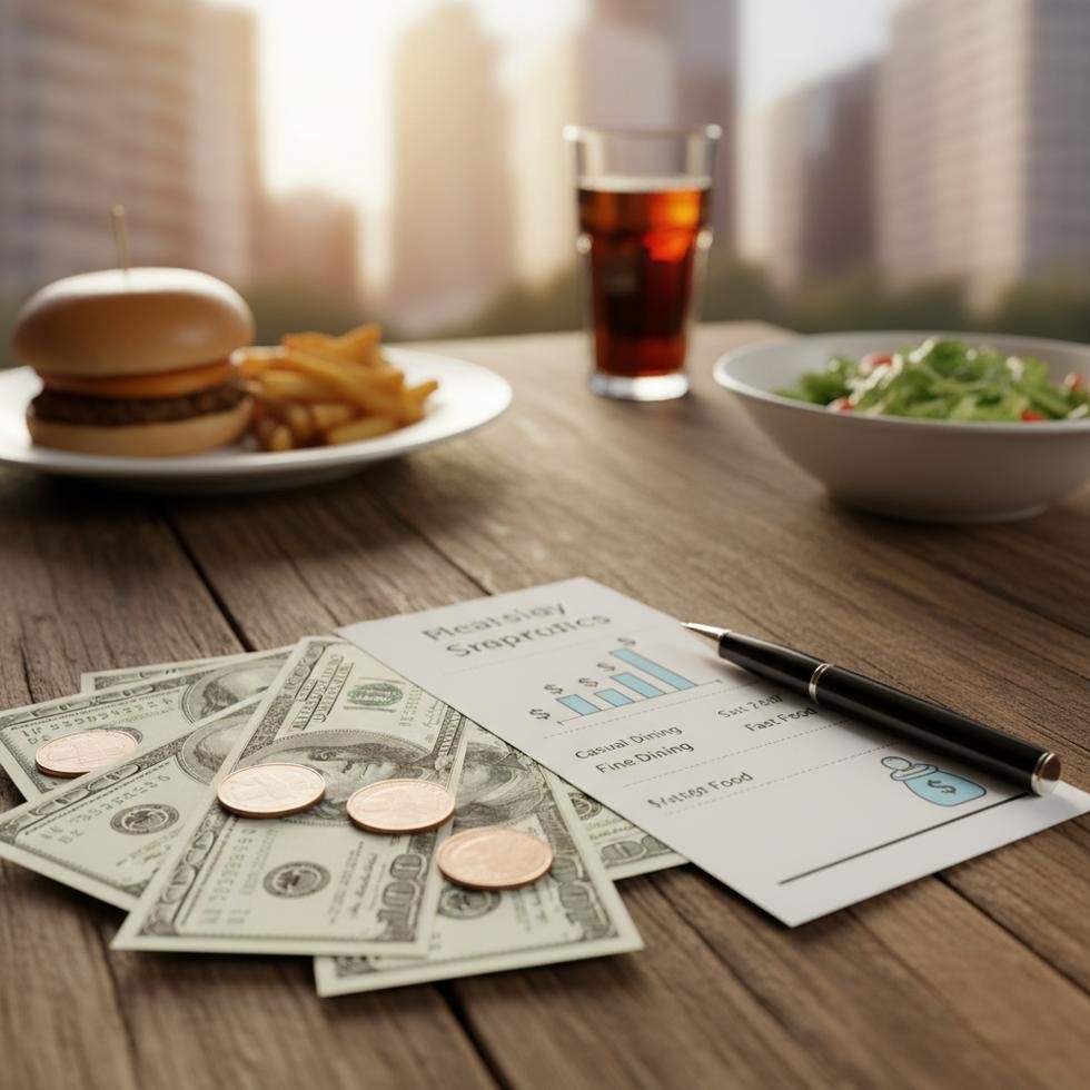 Amerika'da restoran menüsü üzerinden fiyat inceleyen bir kişi