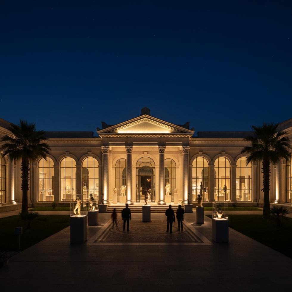 Antalya müzesi gece müzeciliği ziyaretçileriyle dolu tarihi sergiler