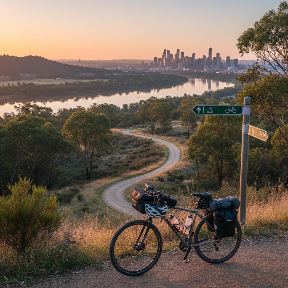 Avustralya'da bisiklet süren öğrenciler