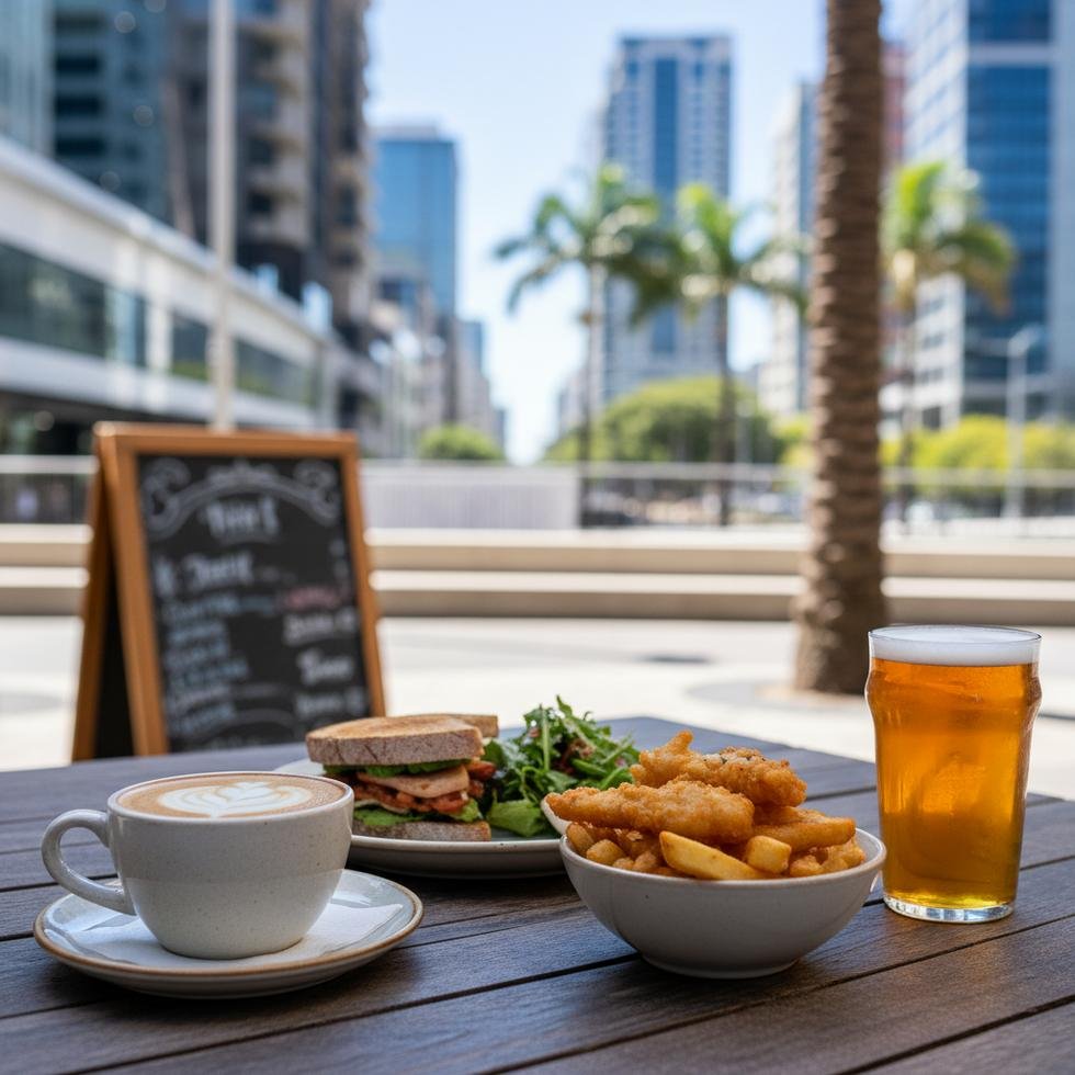 Avustralya'da restoran menüsü ve fiyat listesinden bir görünüm