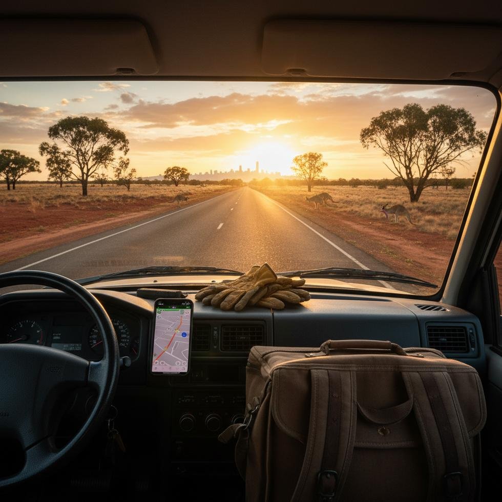 Avustralya'da kurye olarak çalışan kişi yolda bisikletle teslimat yapıyor