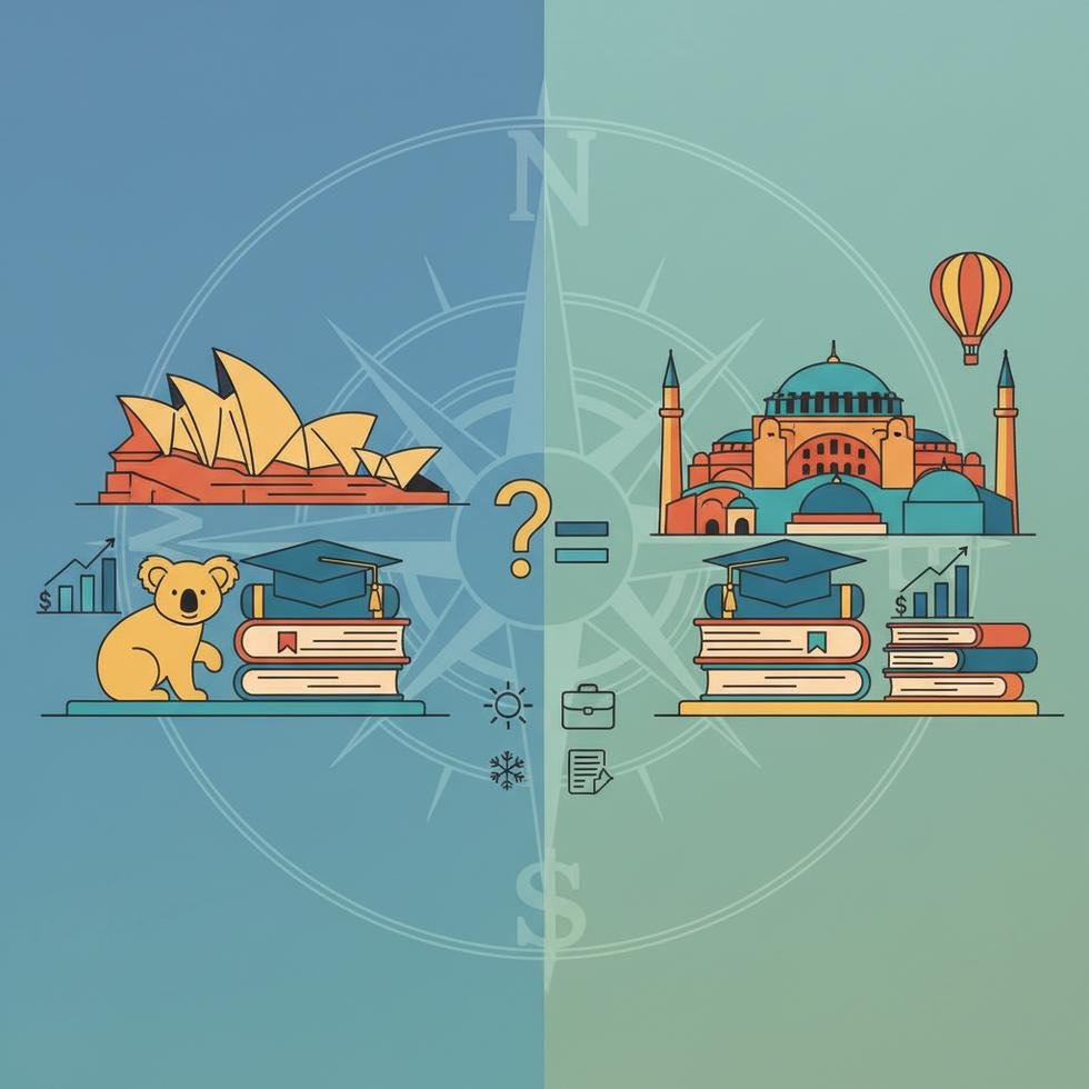 Avustralya ve Türkiye üniversitelerine dair kıyaslama görseli