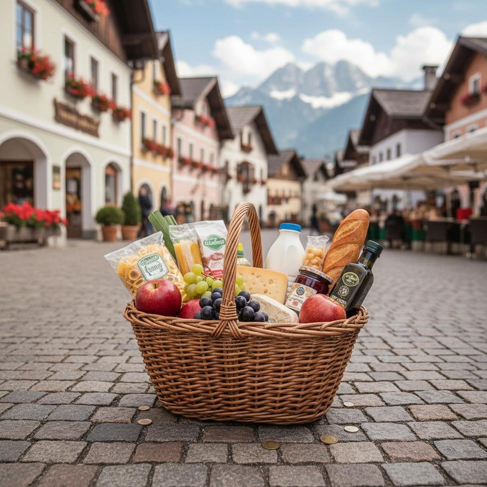 Avusturya market ürünleri ve fiyat etiketleri