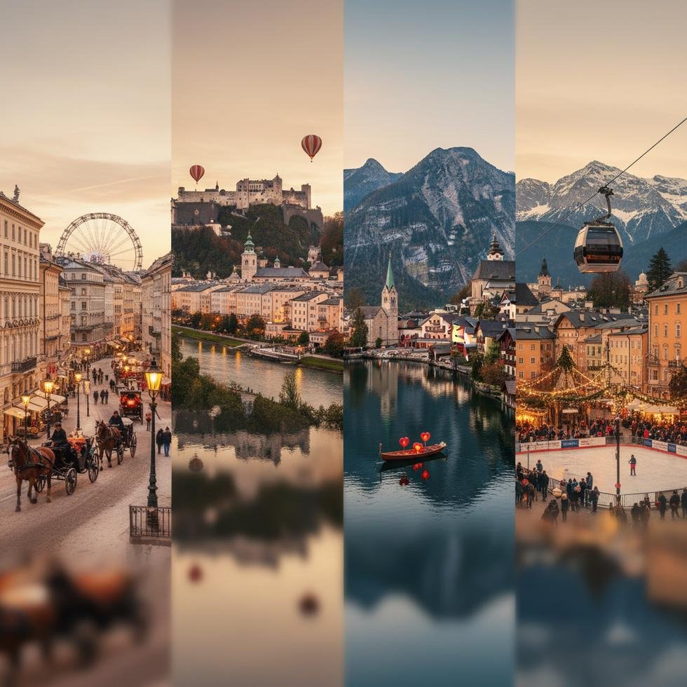 14 Şubat'ta Avusturya'da romantik bir çift yürüyüş yapıyor