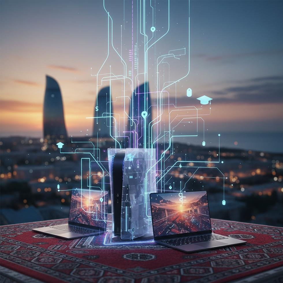 Azerbaycan'da PS5 ve oyuncu laptop fiyat tablosu örneği