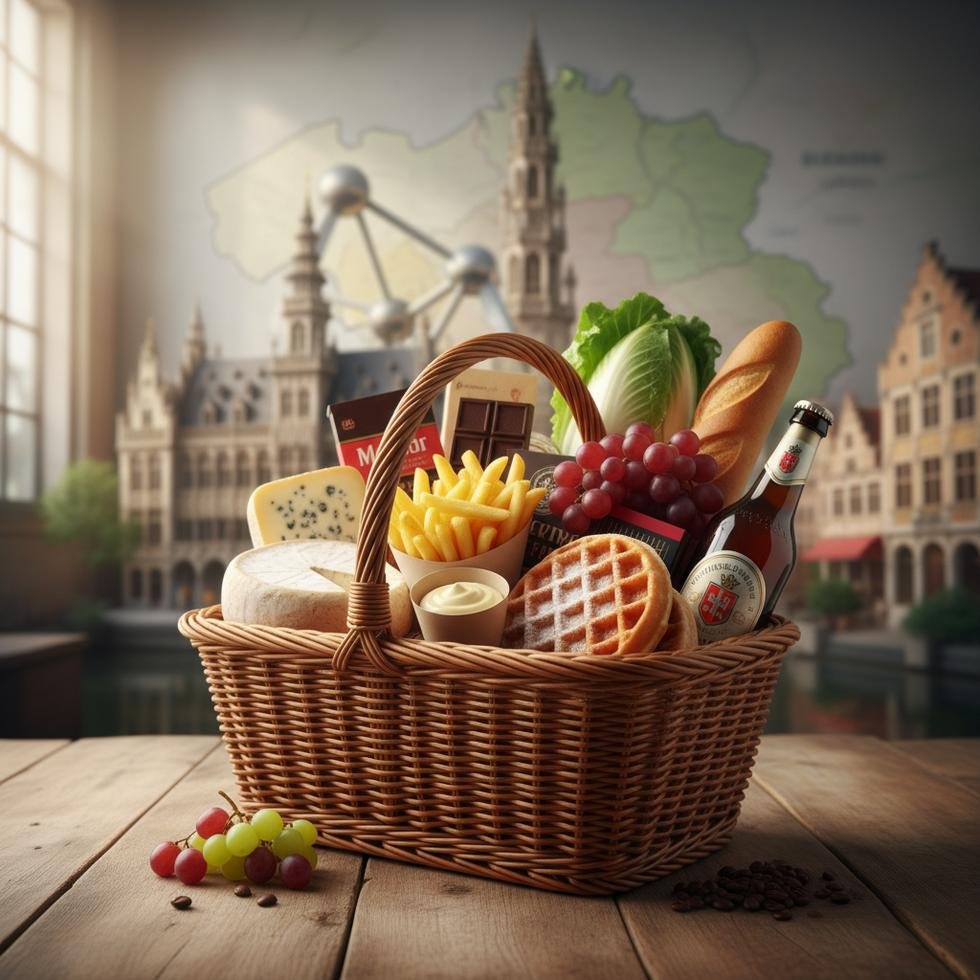 Belçika süpermarketinde temel gıda ürünleri reyonu