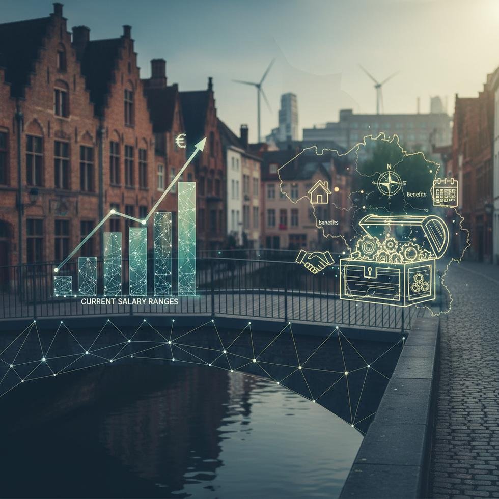 Belçika'da mühendis maaşlarını gösteren grafik ve tablo