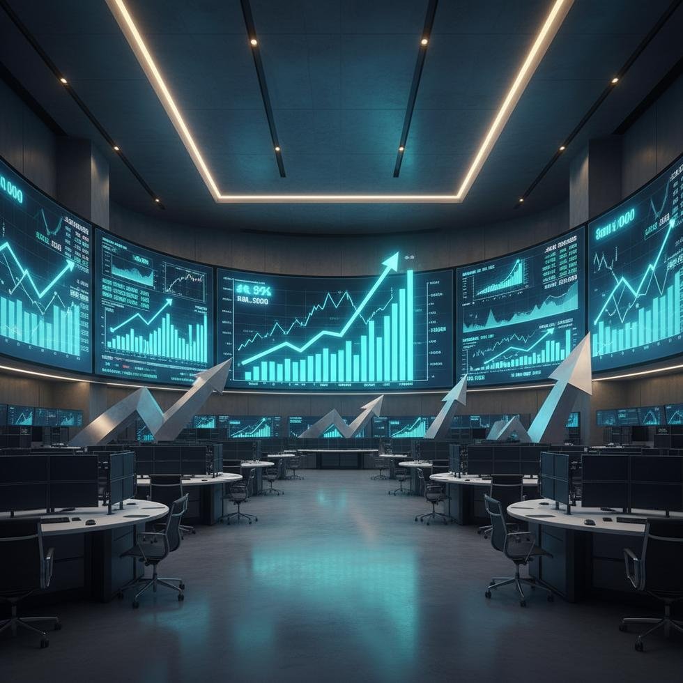 Borsa Istanbul'daki ekranlarda yukselen finansal grafikler