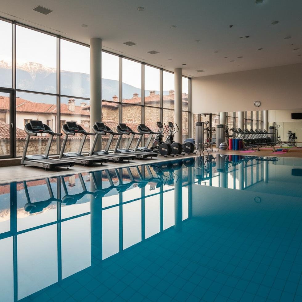 Bulgaristan'da spor salonunda antrenman yapan gençler