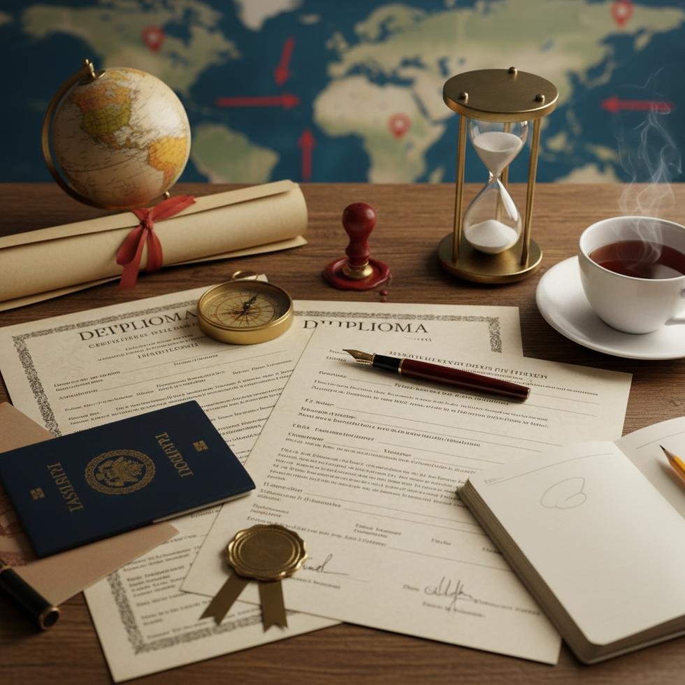 Burs başvurusu için belge hazırlığı yapan öğrenci