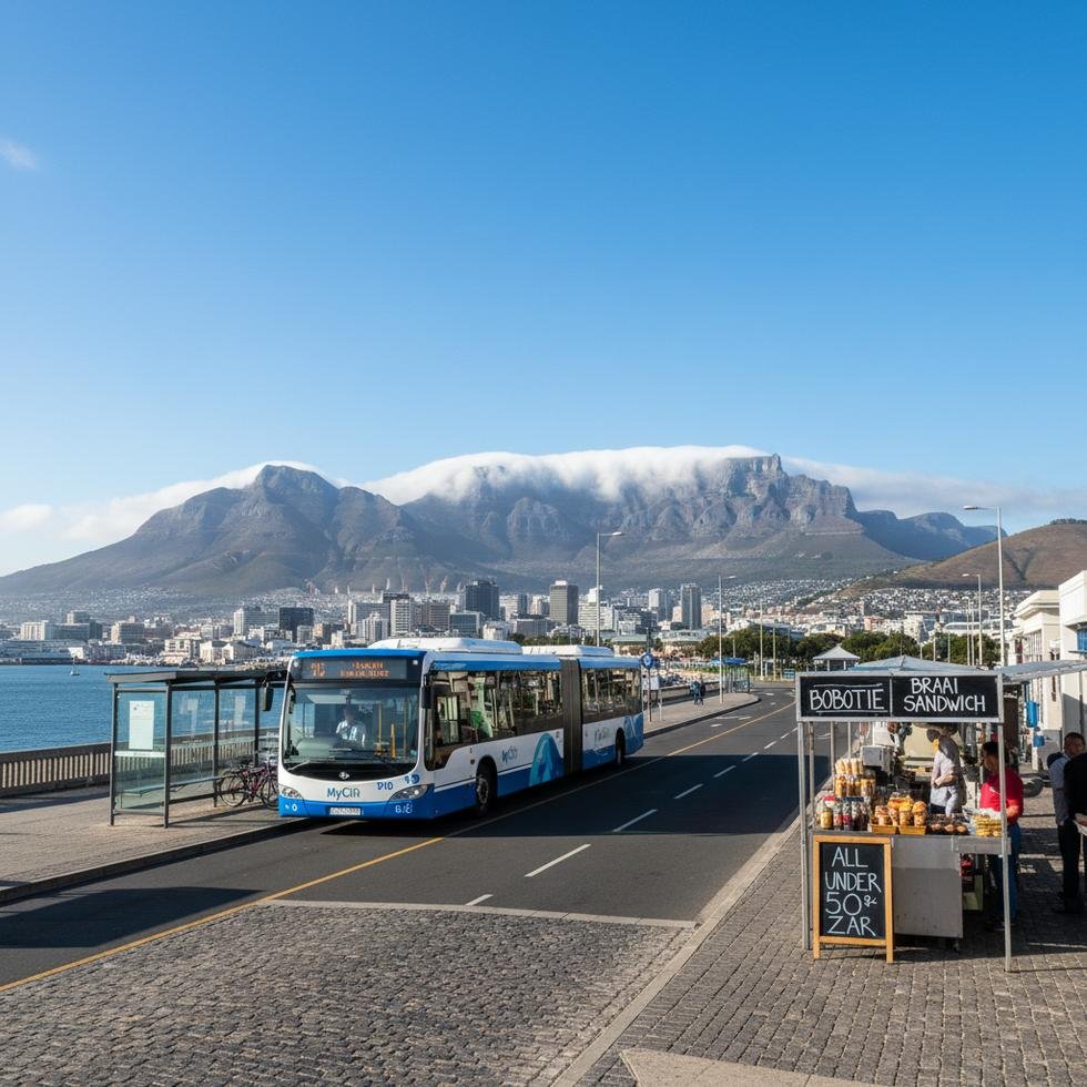 Cape Town sokakları ve uygun fiyatlı bir yemek tezgâhı