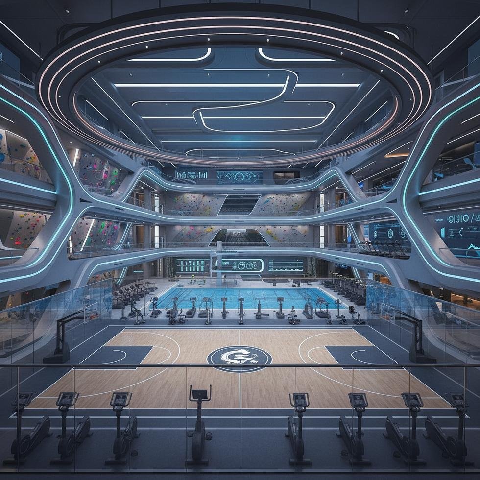 Çin'deki bir spor salonunda egzersiz yapan insanlar