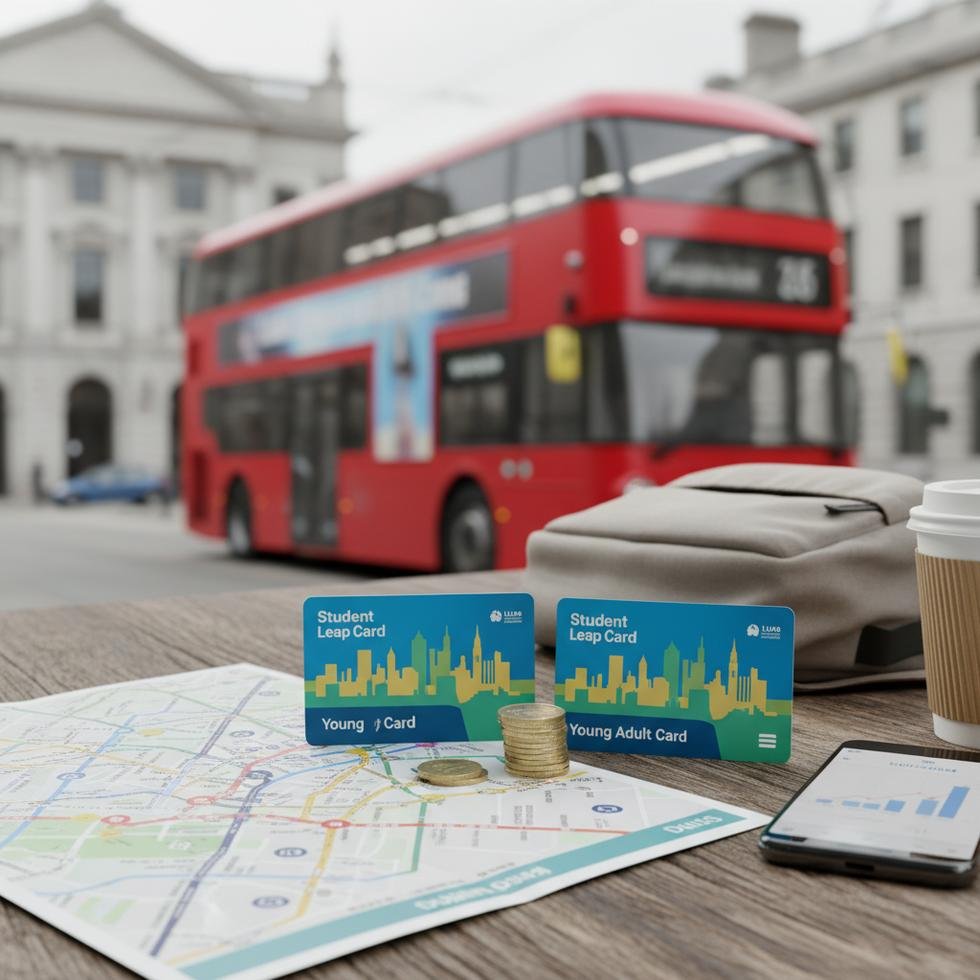 Dublin’de toplu taşımada Young Adult ve Student Leap kartlarını kullanan öğrenciler