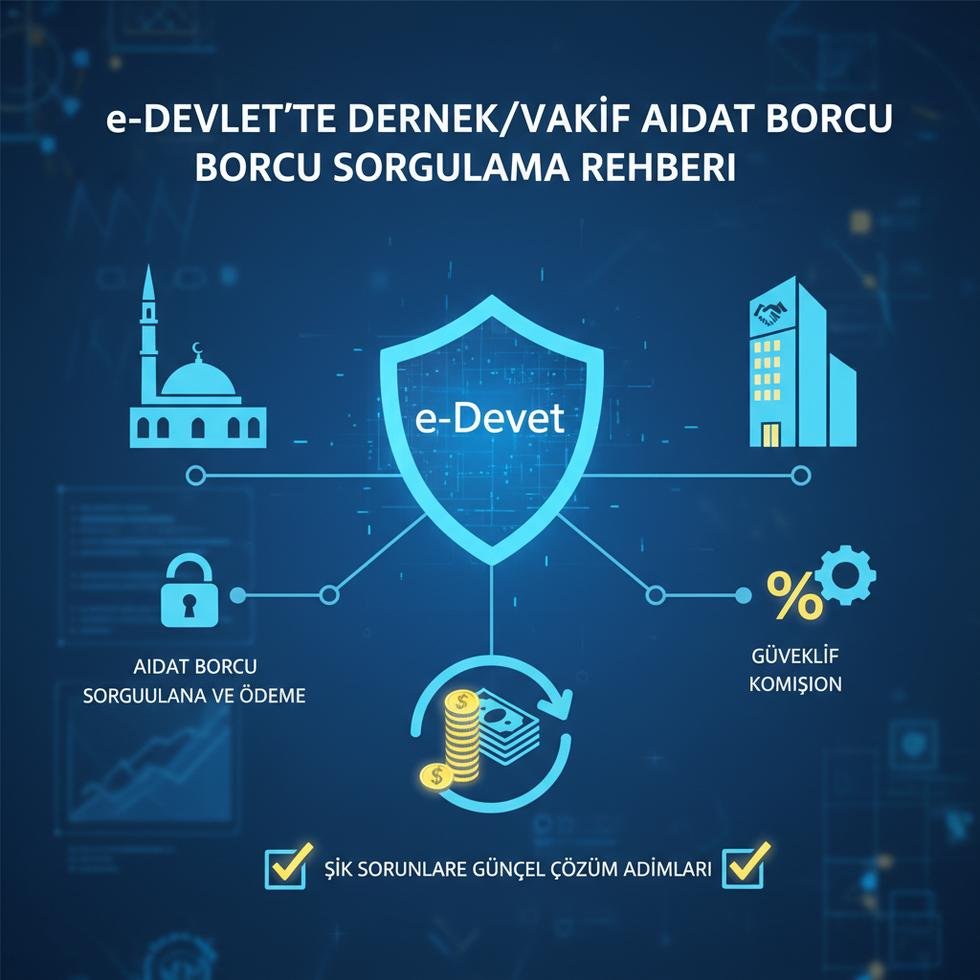 e-Devlet üzerine dernek vakıf aidat borcu sorgulama ekranı