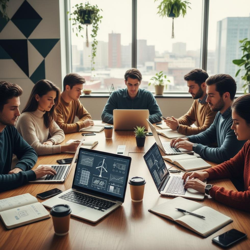 Çevrim içi yenilenebilir enerji eğitimi alan genç öğrenciler