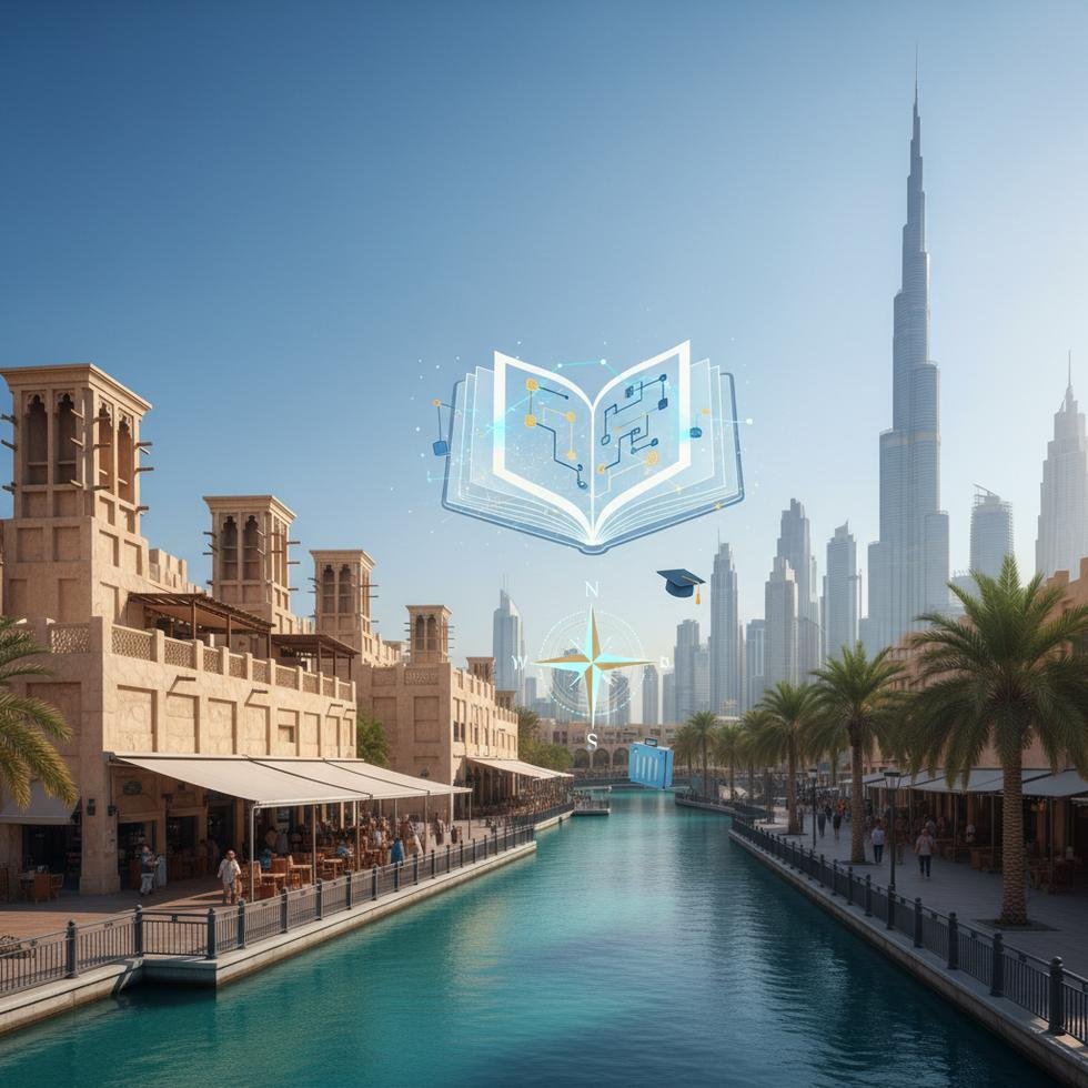 Dubai'de dil kursu sınıfında öğrenciler ve eğitmen