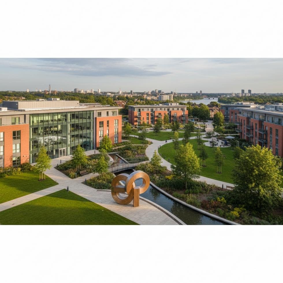 English Path Greenford kampüs binası önünde öğrenciler