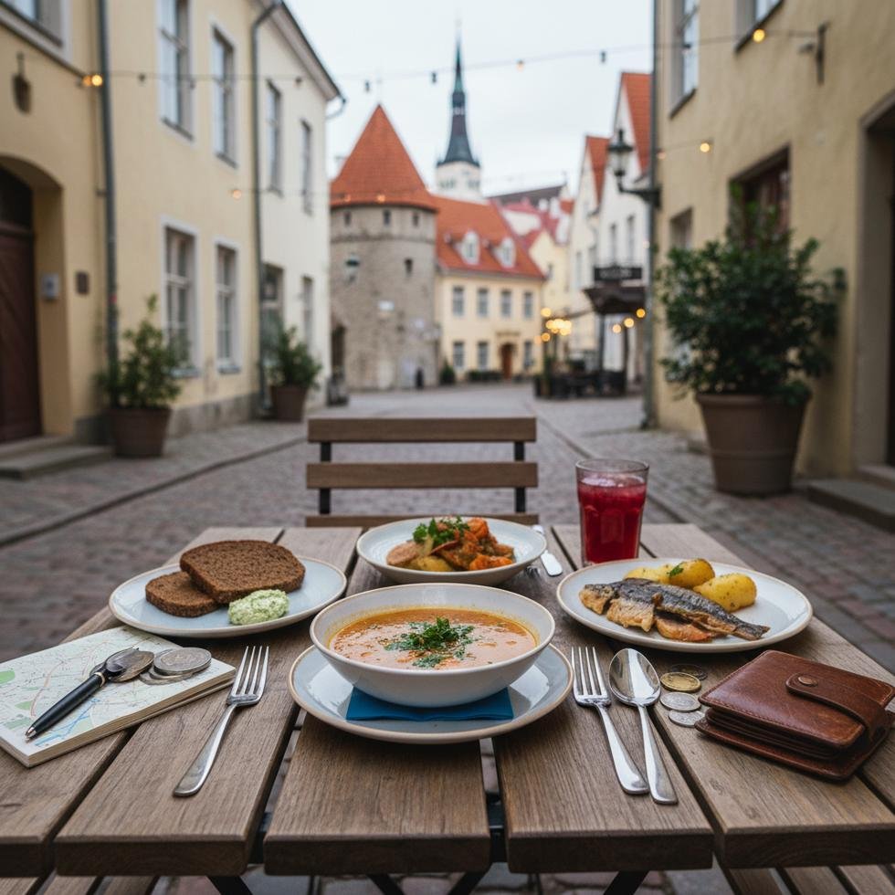 Estonya'da restoran menüsüne bakan genç öğrenciler