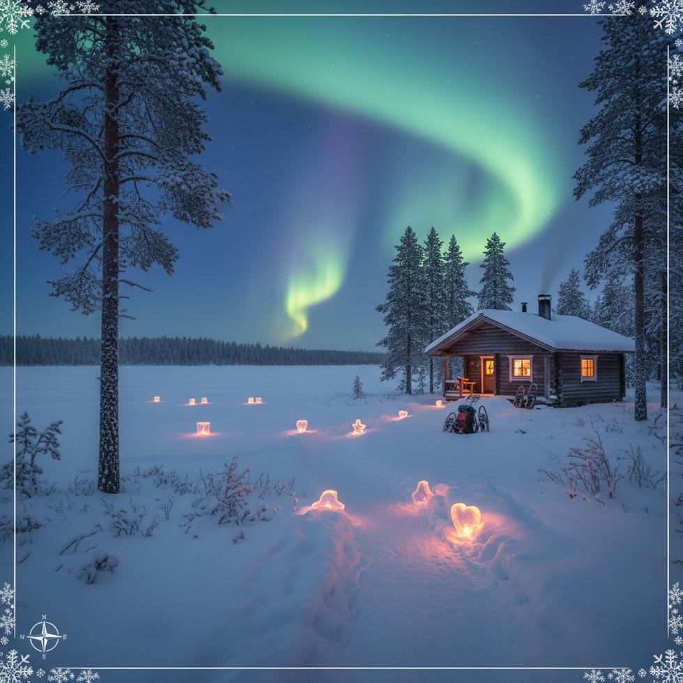 Finlandiya’da kış günü kutlanan Sevgililer Günü manzarası