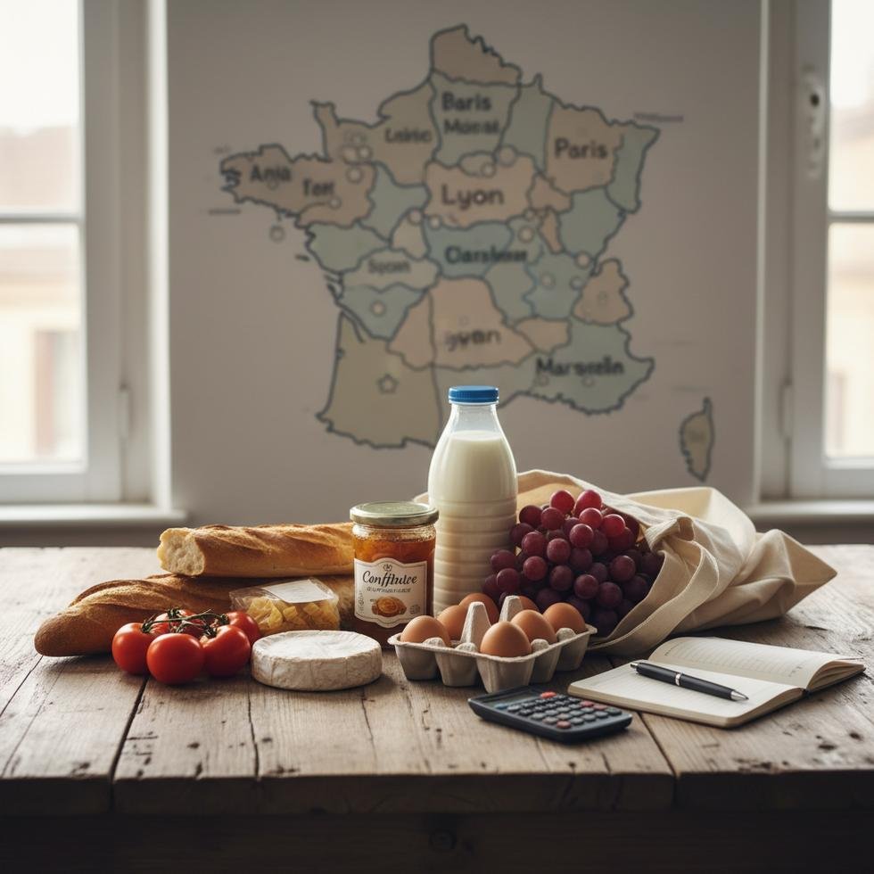 Fransa'da market alışverişi yapan öğrenci