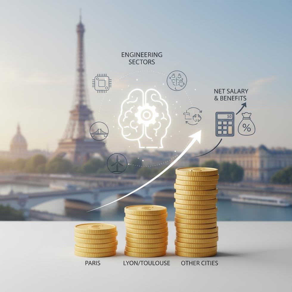 Fransa'da mühendislik maaşları üzerine tablo ve hesaplama notları