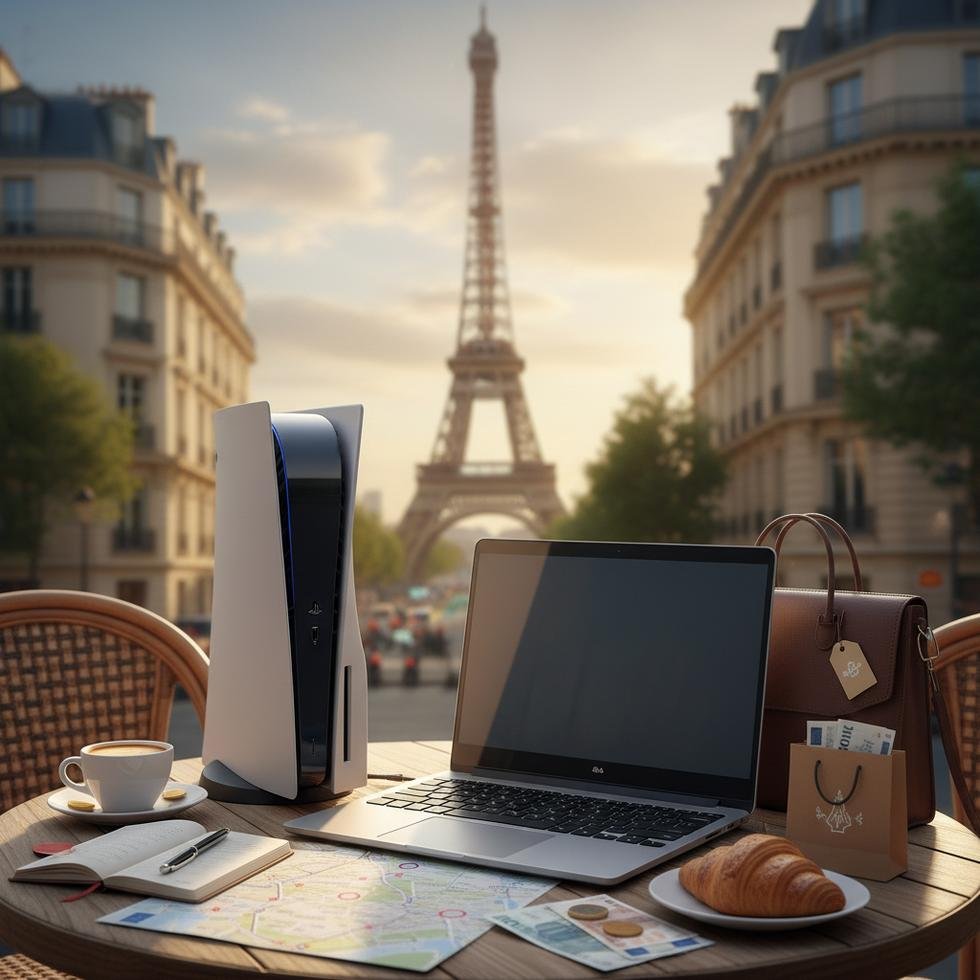 Fransa'da PS5 ve oyuncu laptop fiyatlarını karşılaştıran tablo ekranı