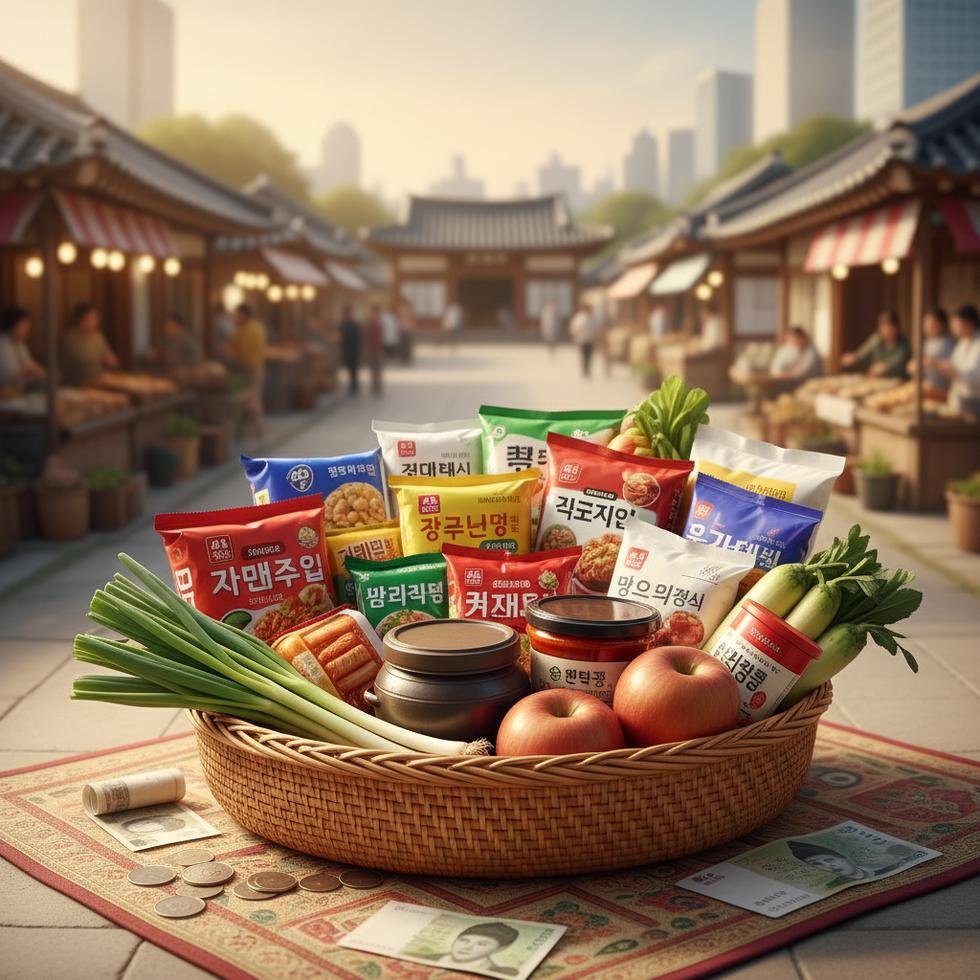 Güney Kore market ürünleri ve fiyat etiketleri