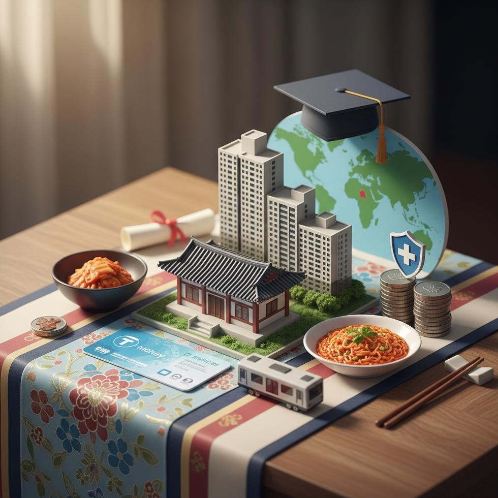 Güney Kore'de öğrenci yaşam maliyetlerini gösteren bütçe planı örneği