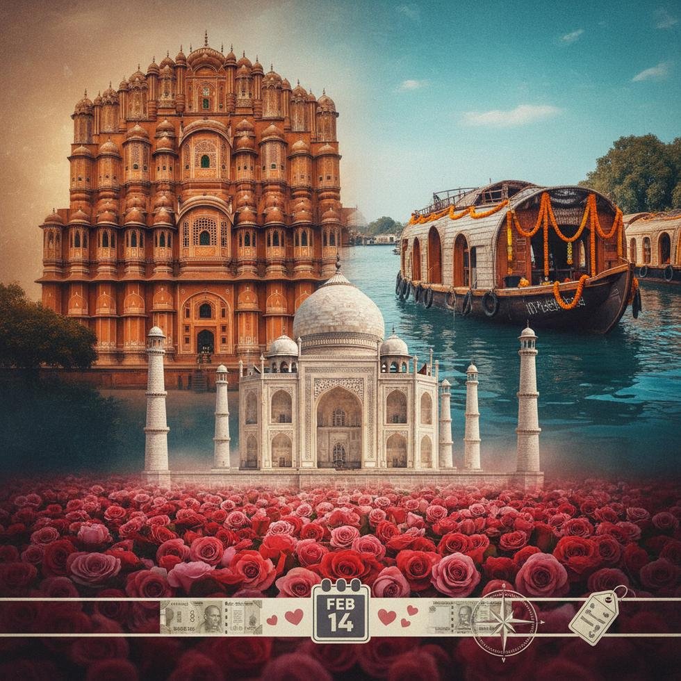 Hindistan'da romantik atmosferde Sevgililer Günü kutlaması yapan bir çift