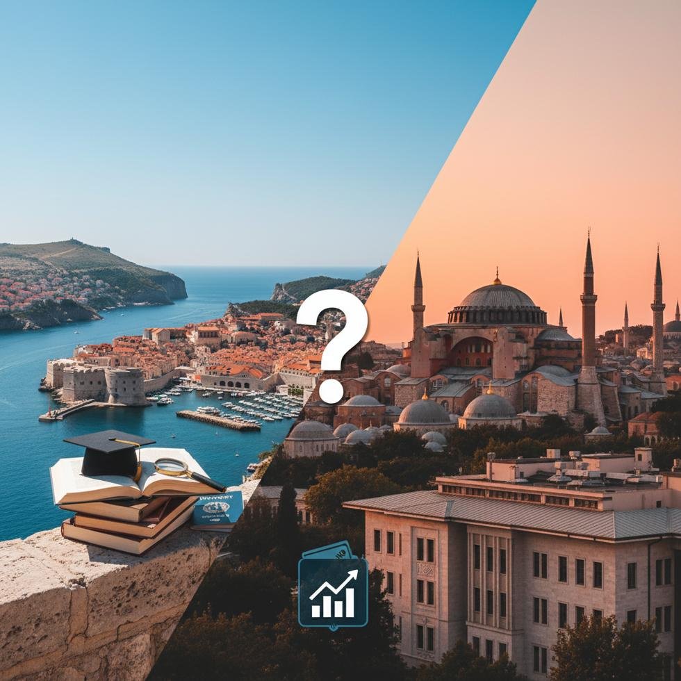 Hırvatistan ve Türkiye'nin eğitim, yaşam ve vize farklarını gösteren tablo