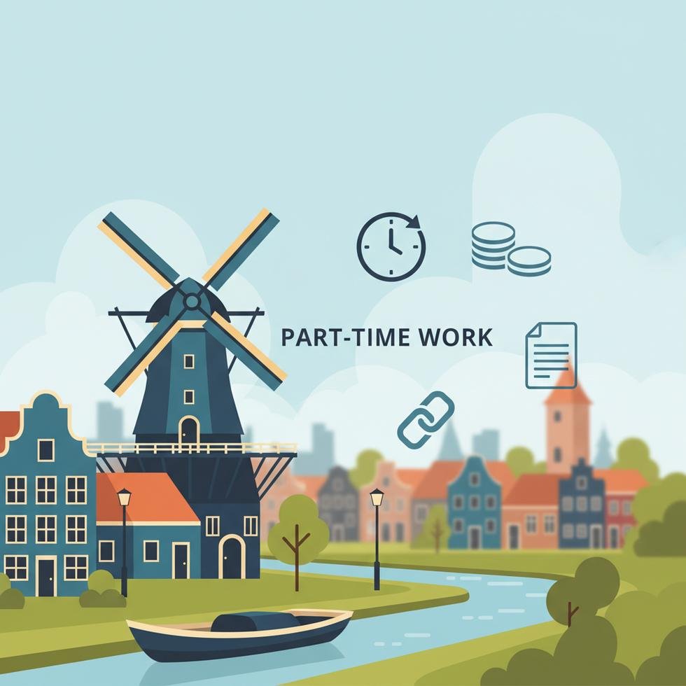 Hollanda'da part-time çalışan bir öğrenci kütüphanede dizüstüyle