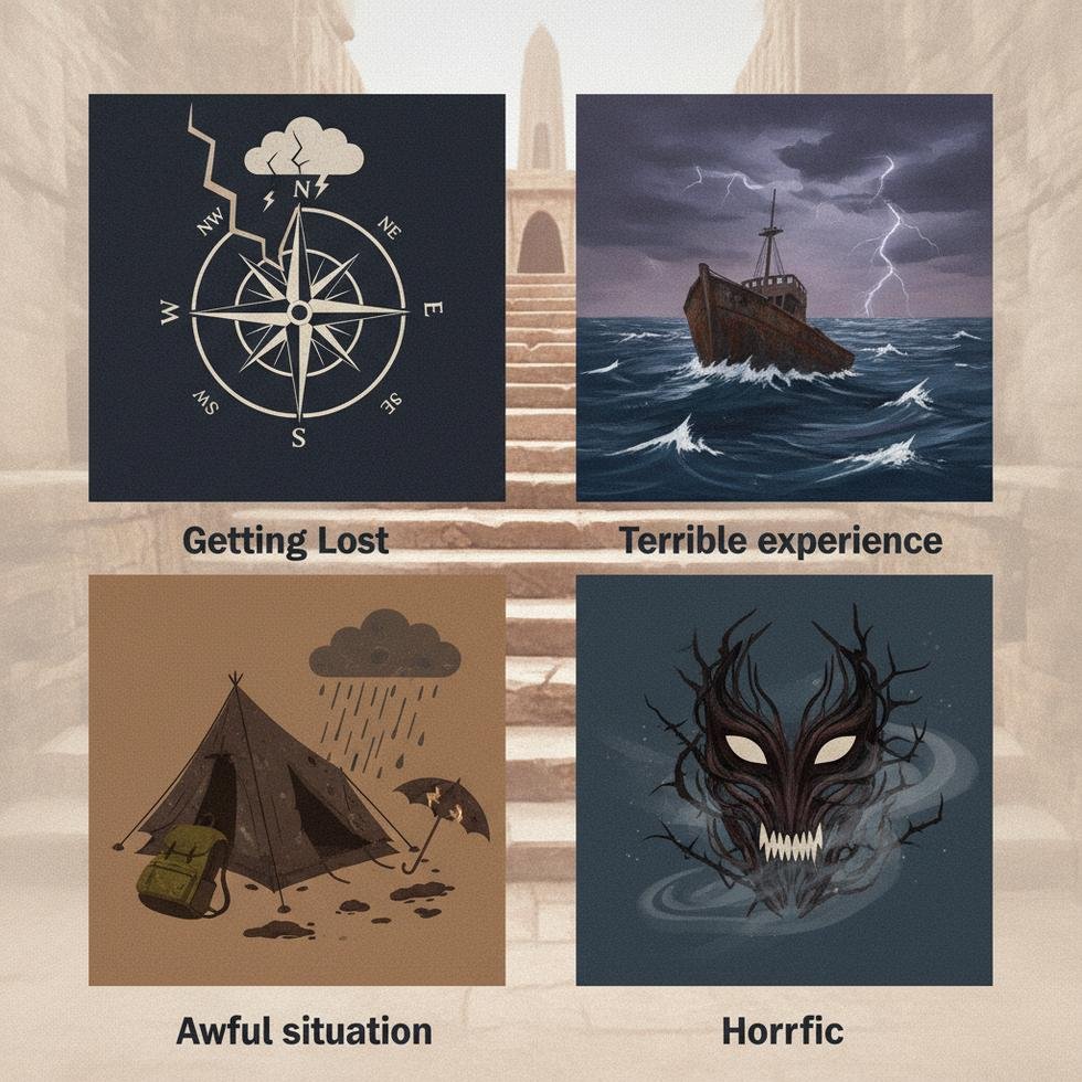 Horrible kelimesinin kullanımı ve anlamı hakkında örnekli tablo